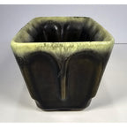 Vintage Hull USA F12 Planter Brown Green Drip Glaze Pottery