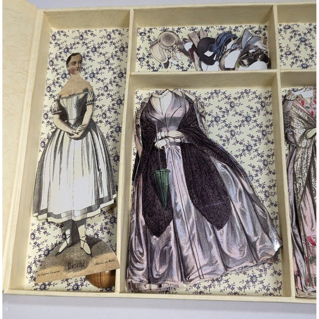 Vintage French Paper Doll Set Dollmasters 2000 with Stand 19th Century Style