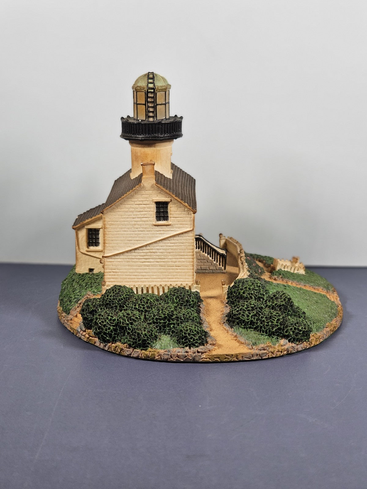 Vintage Old Point Loma Lighthouse sculpture by the Danbury Mint San Diego CA