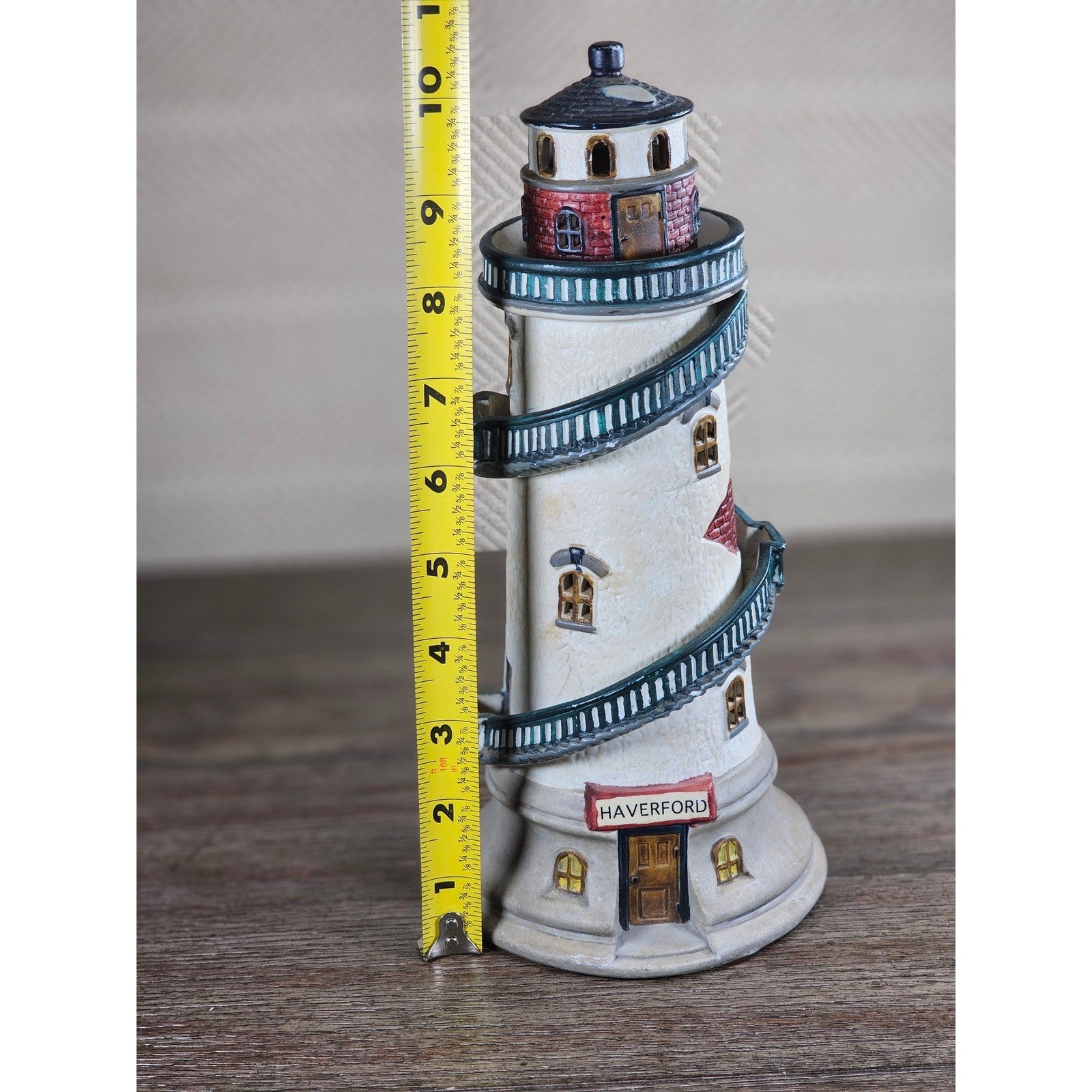 Vintage Lemax Haverford Lighthouse Table Lamp 10.5" Nautical Decor