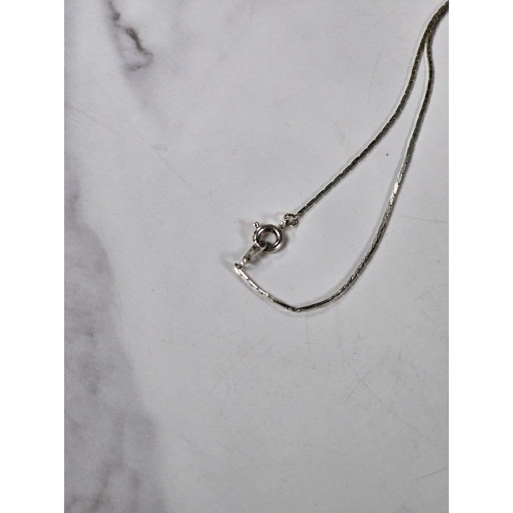 Vintage Silver Tone Cross Necklace Minimalist Christian Pendant
