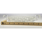 Cut Glass Candy Dish Starburst Pattern Handled Vintage