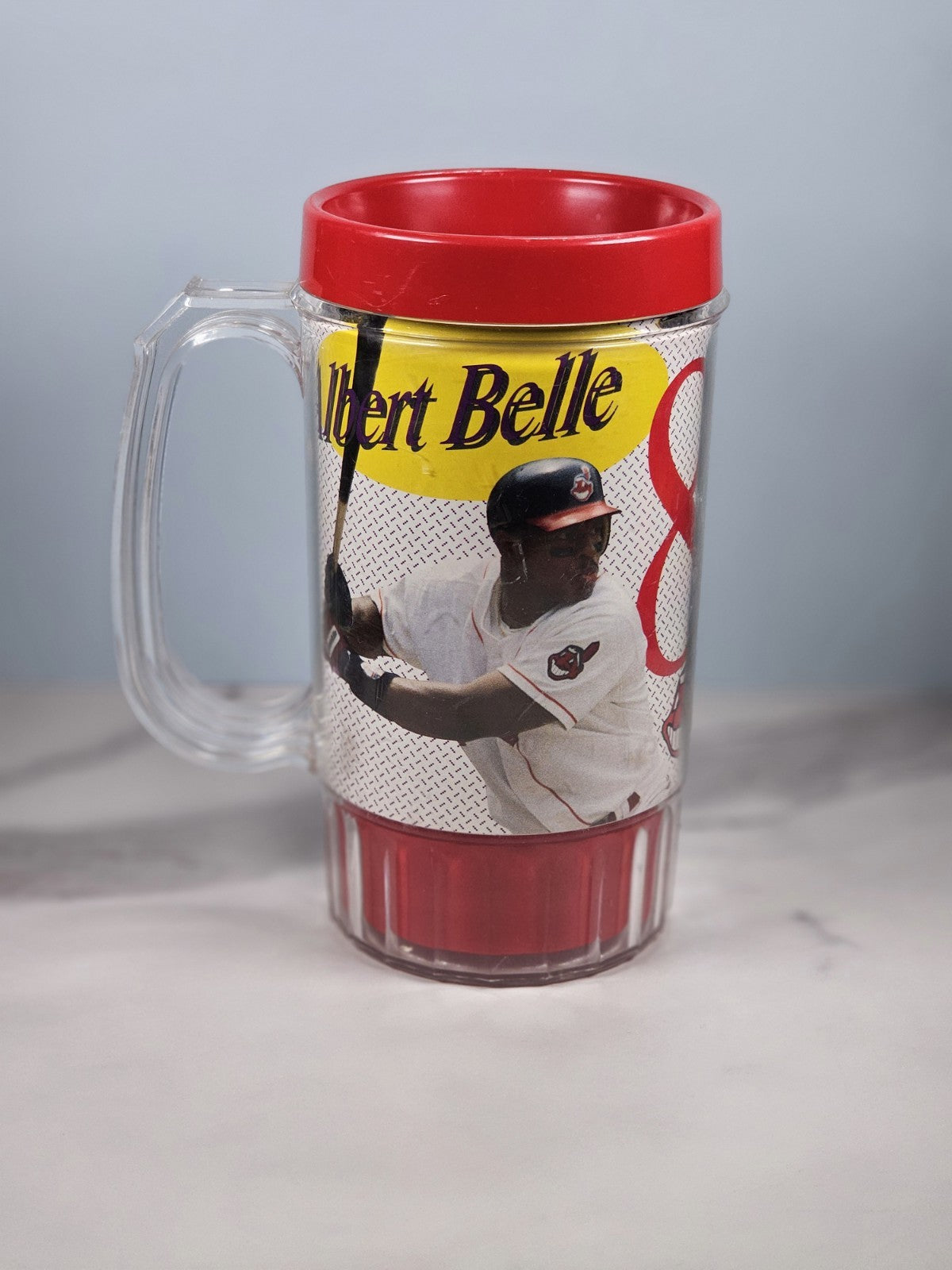 Vintage Cleveland Indians Albert Belle Pepsi Insulated Plastic Tumbler 1990s Spo