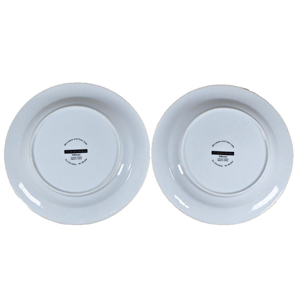 CorningWare White Salad Plates Set of 2 | 8 Inch Ceramic Plates