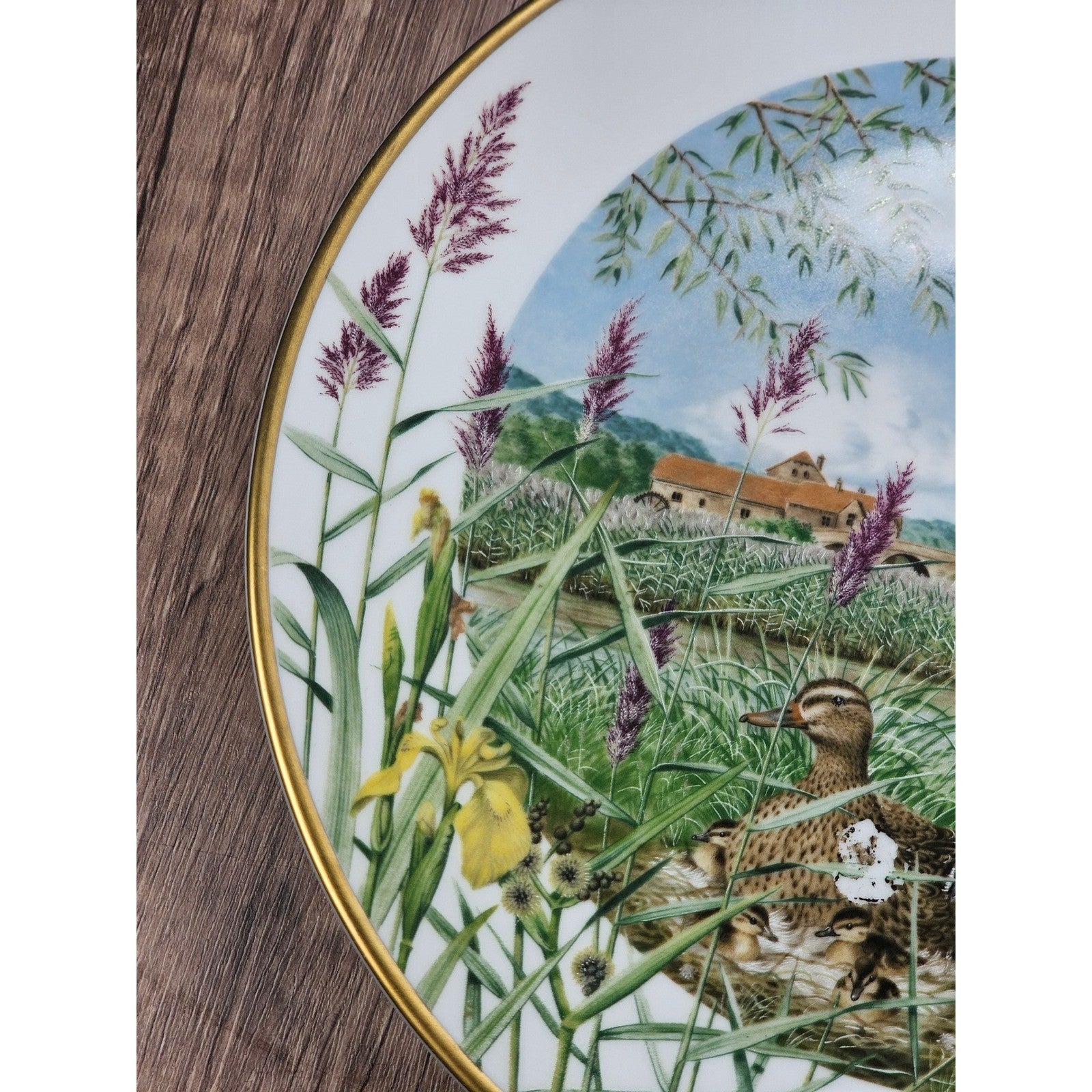 Vintage Franklin Porcelain July Beside the River Plate by Peter Barrett 9 Inch