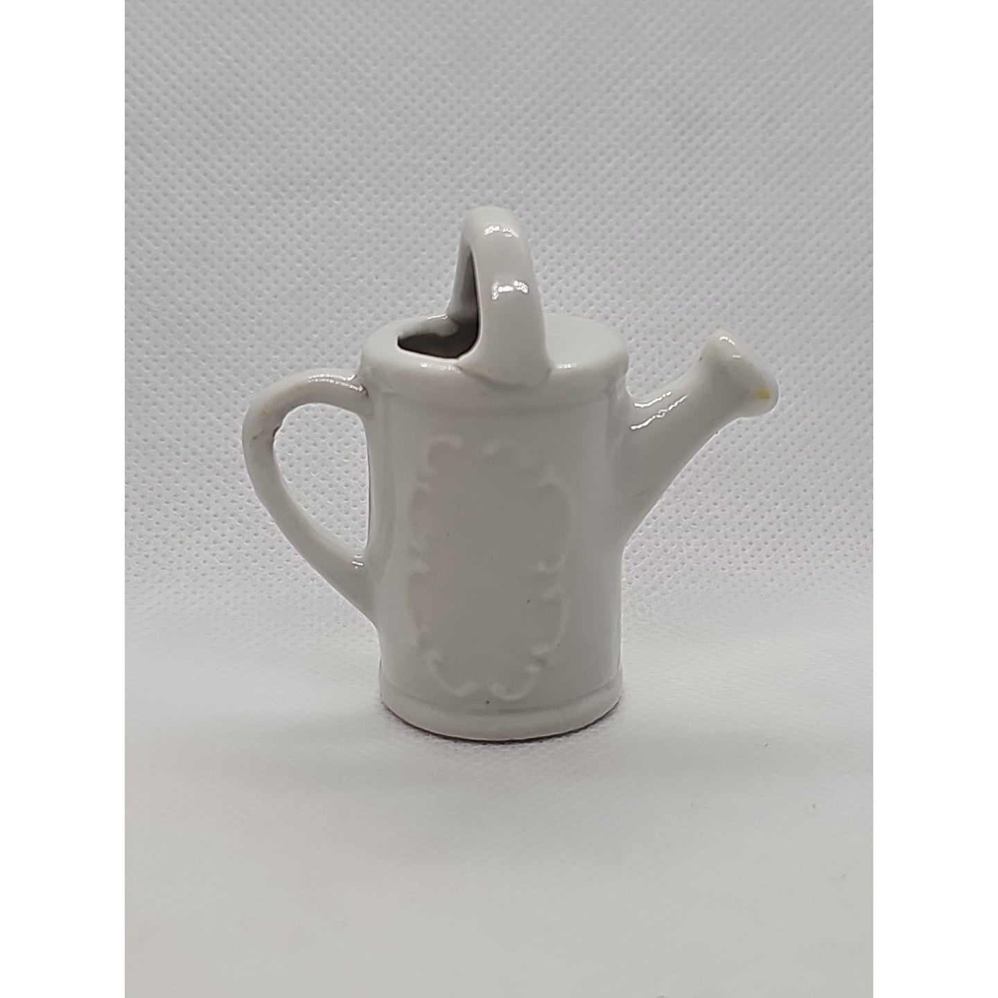 Miniature Vintage Porcelain Watering Can Figurine Roses Gold Trim Japan 2″