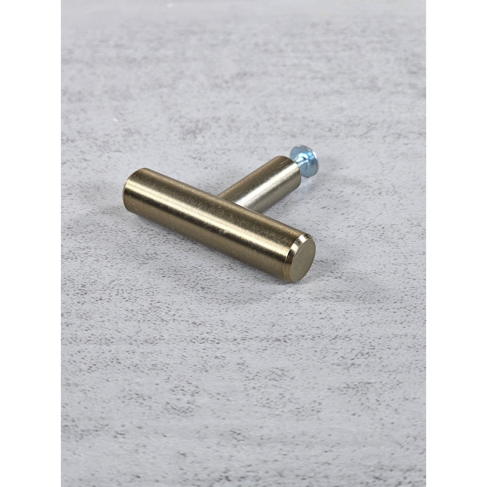 Brushed Brass T Bar Cabinet Knob Modern Drawer Pull Handle