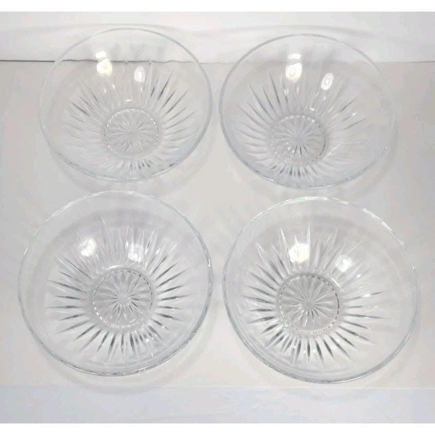 Set of 4 Princess House Highlights Lead Crystal Bowls 5.5" Starburst