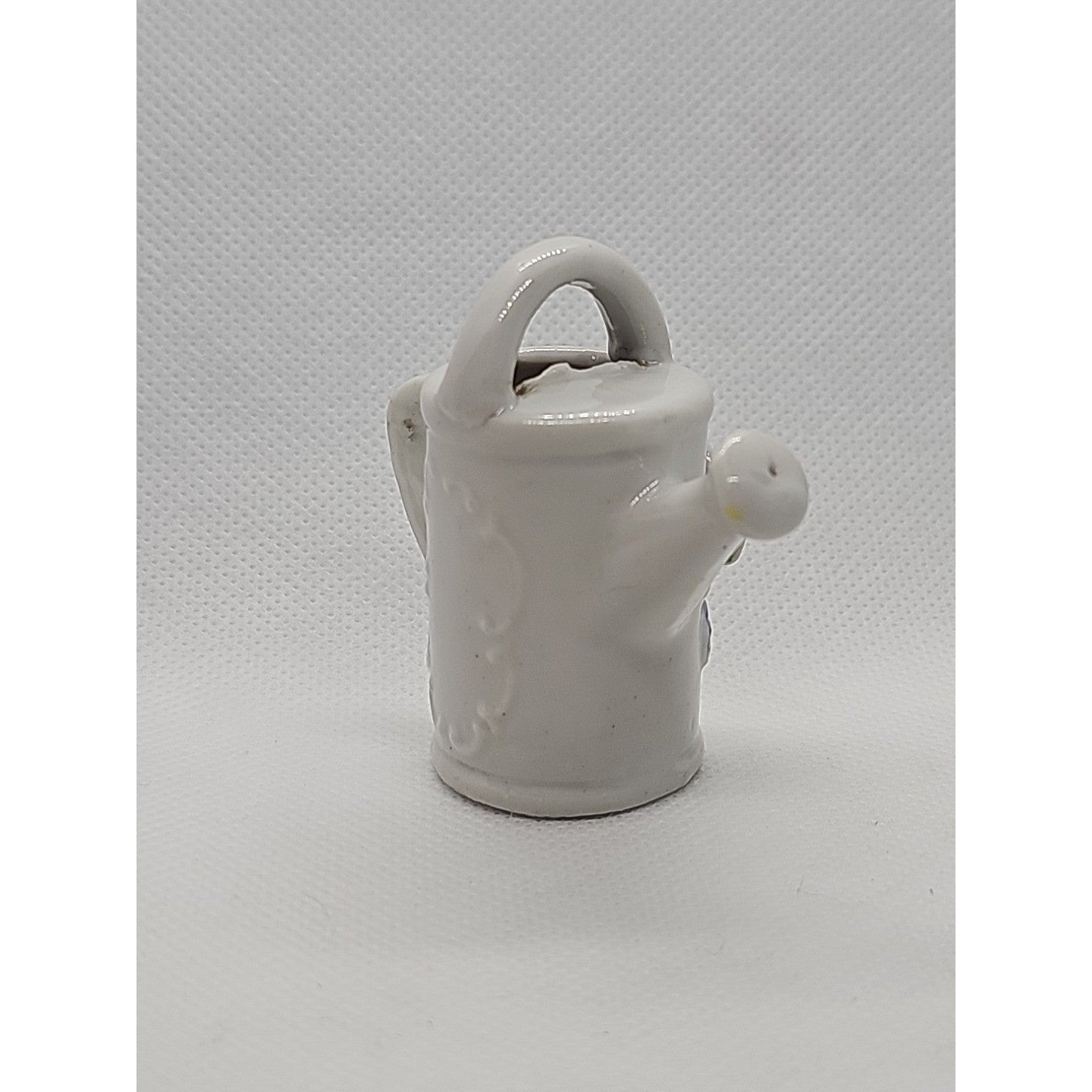 Miniature Vintage Porcelain Watering Can Figurine Roses Gold Trim Japan 2″
