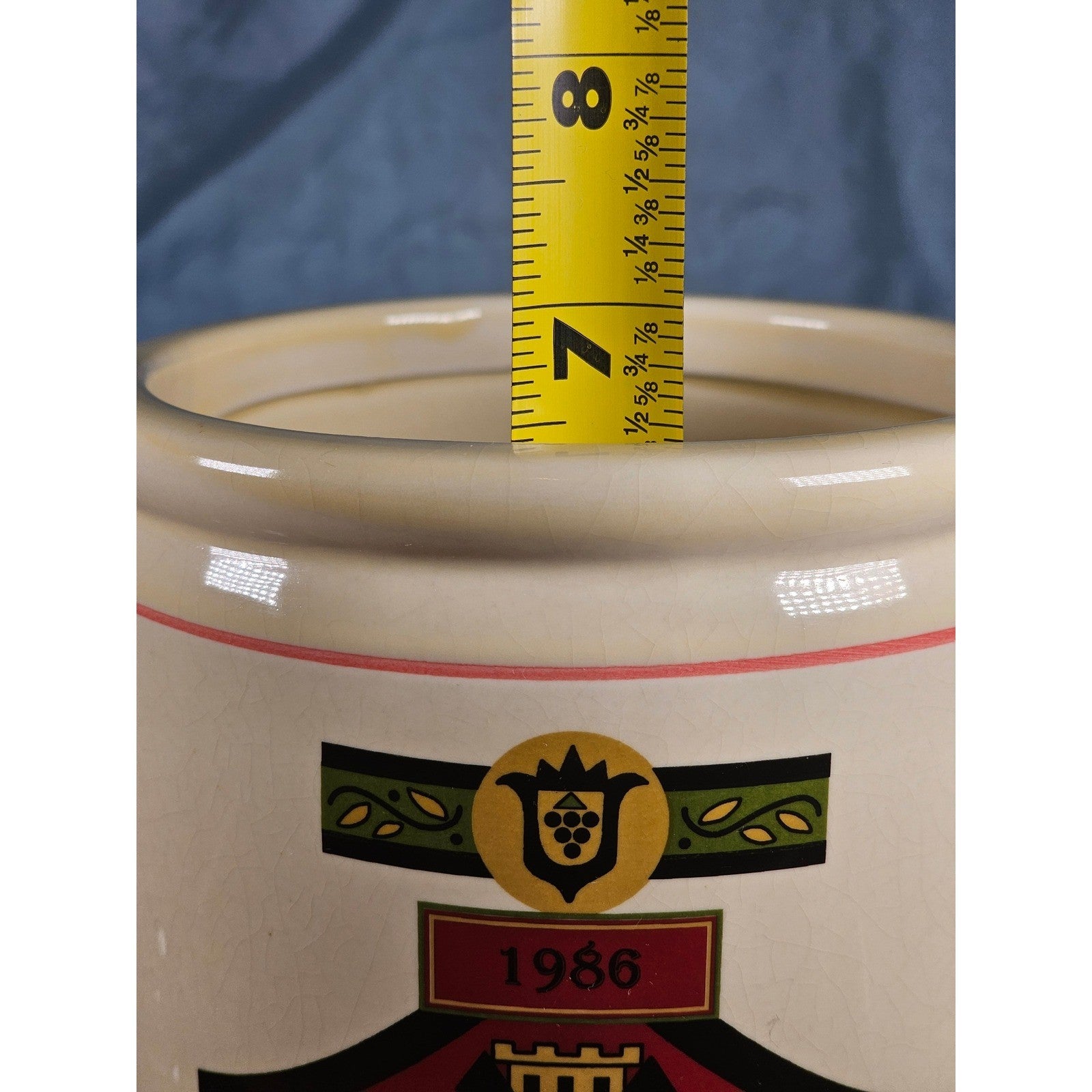 Vintage OGGI 9" Wine Label Canister Jar Chateau du Raisin Noir 1986