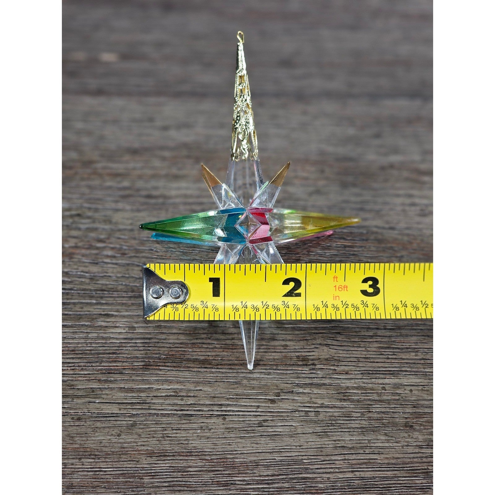 Vintage Iridescent Starburst Ornaments Set of 2 | Mid Century Style Decor