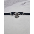 Vintage Petite Leather Peace Sign Bracelet Silver Tone Boho Jewelry