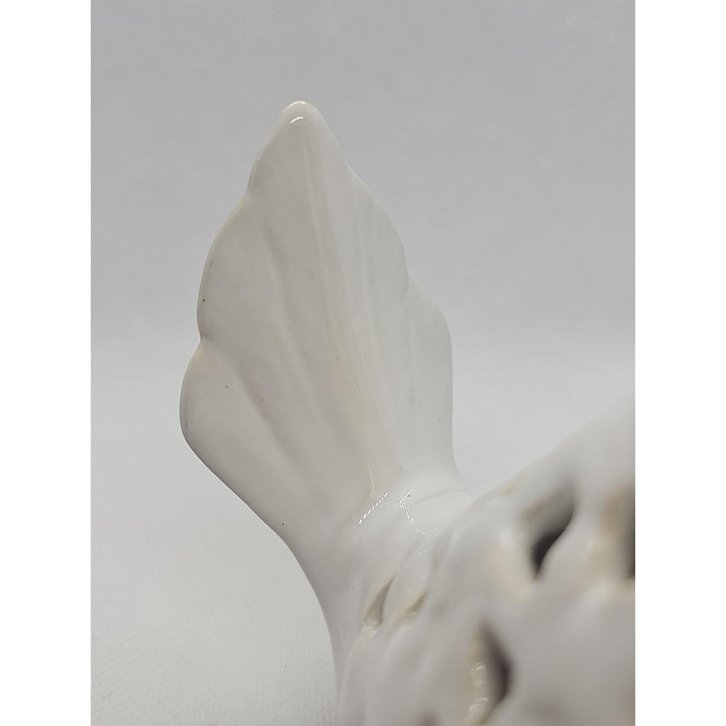 White Porcelain Bird Figurine – 4.5" x 5" Home Décor Accent