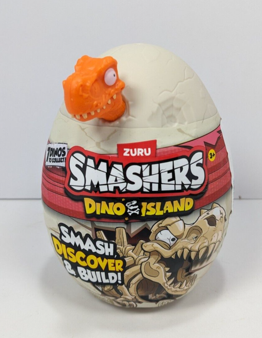 Zuru Smashers Dino Island Mystery Egg w/ Surprise Items-- Orange Dino Egg