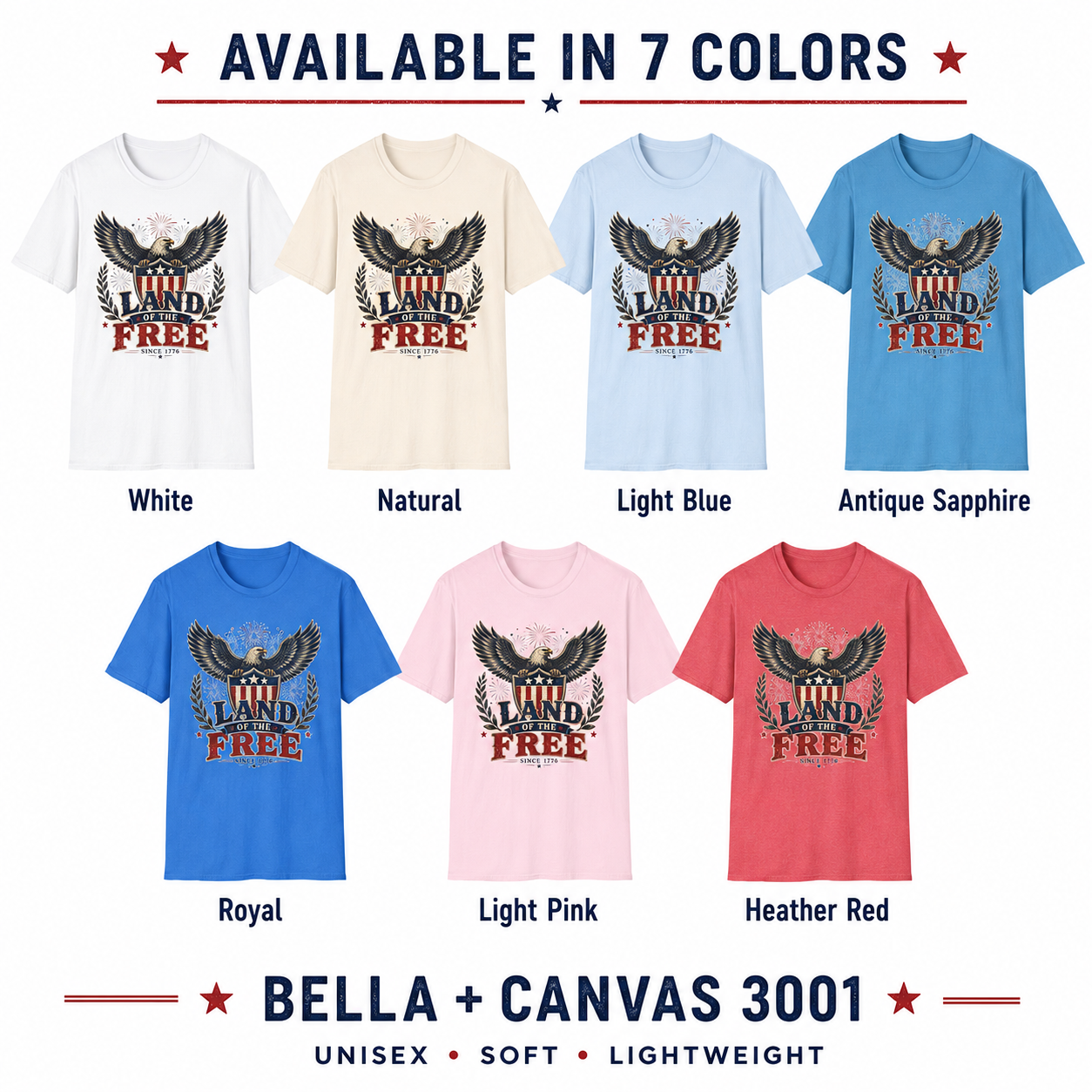 Land of the Free Eagle Shirt, Patriotic 4th of July USA Tee