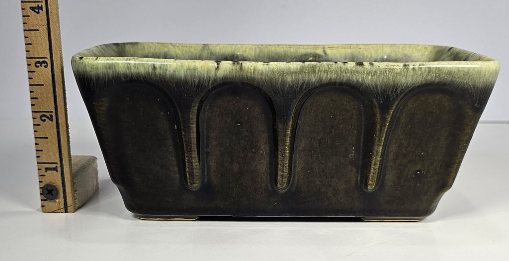 Vintage Hull USA Brown Drip Glaze Rectangular Planter F12 Mid-Century Pottery