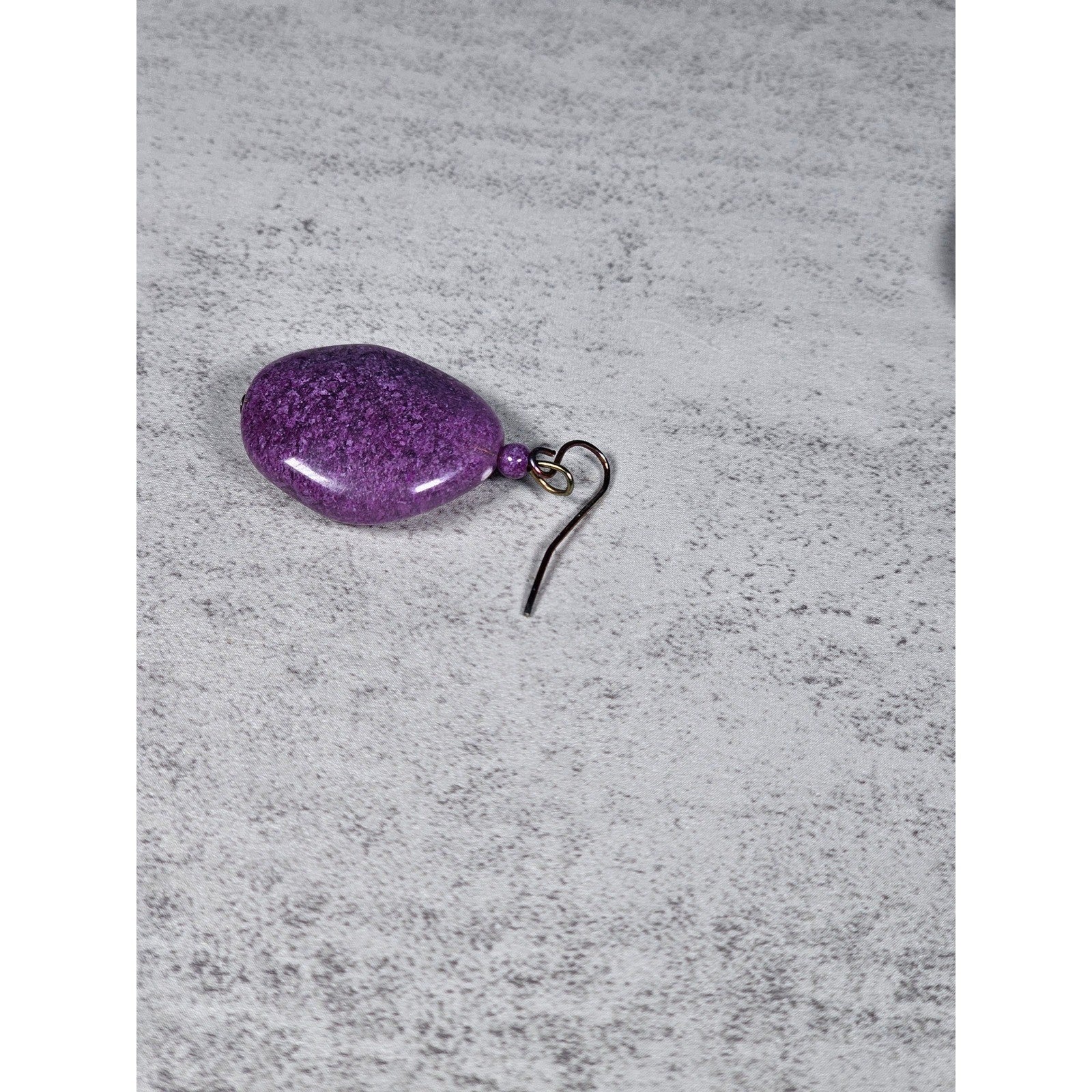 Purple Stone Drop Earrings Handmade Dangle Earrings Vintage Style