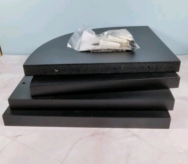 Kiera Grace Priva Set of 2 Black Corner Shelves 7 3/4" Tall by AZ Home & Gifts