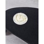 Vintage Carved Rose Pendant Round Floral Medallion Ivory Tone