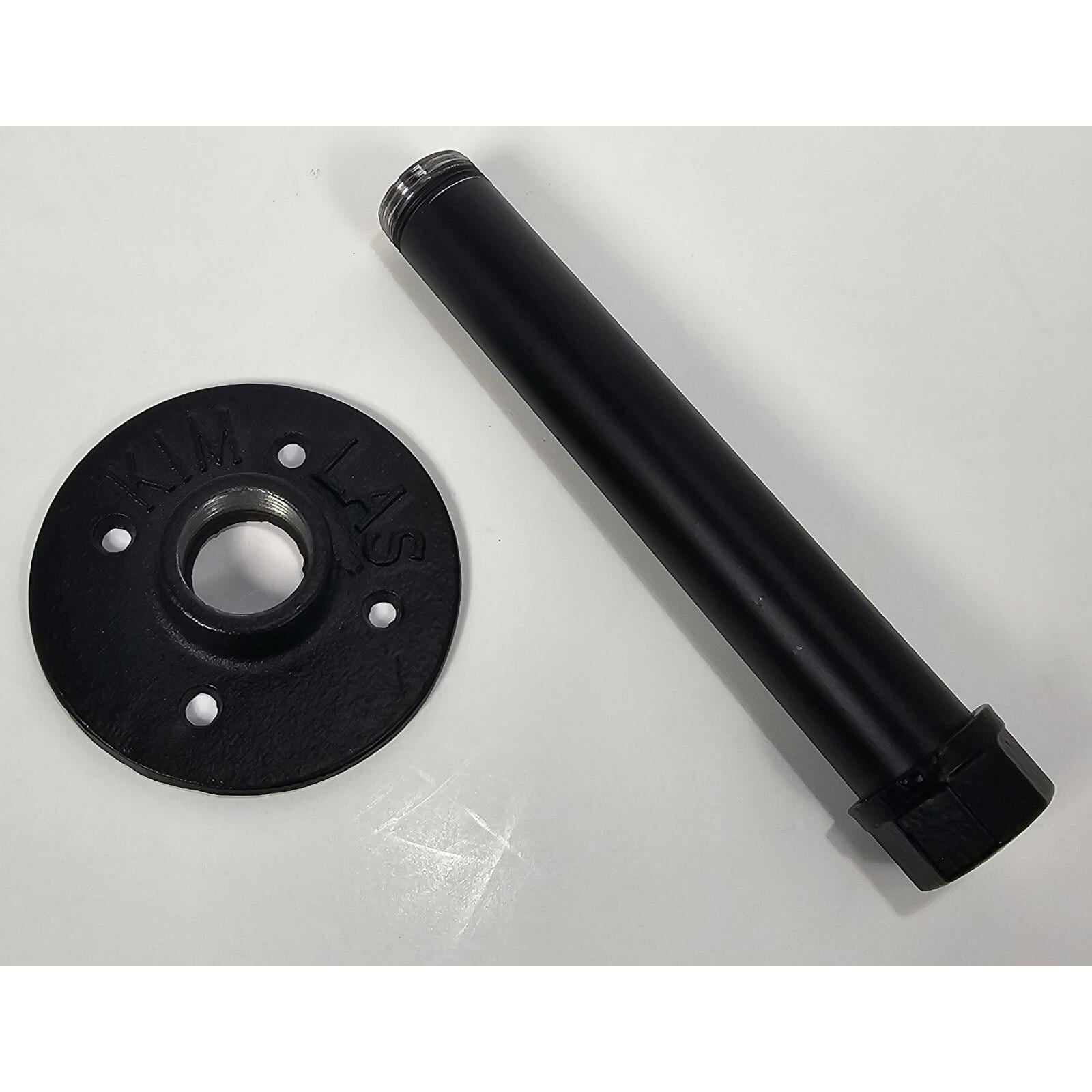 Black Pipe Shelf Bracket 7 Inch Industrial Metal Wall Mount