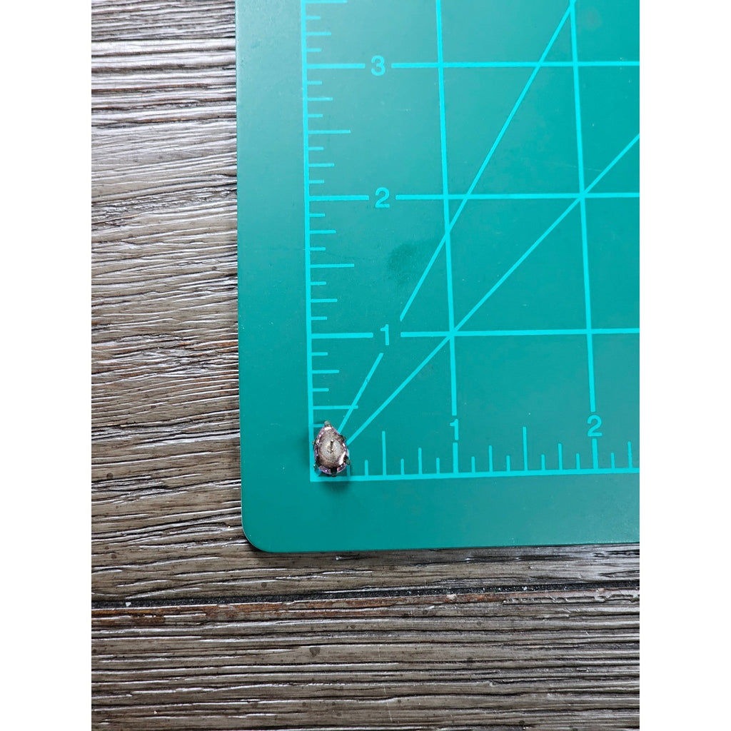 Vintage Pink Teardrop Stud Earrings Silver Tone Used