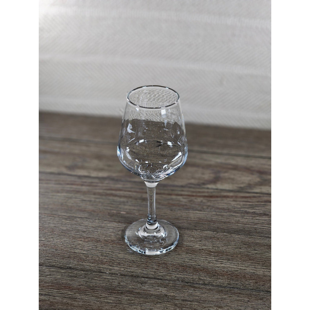 Vintage Clear Stemmed Wine Glass 8.5" Tall Classic Barware