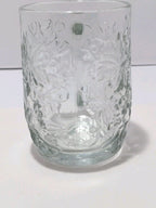 Set of 3 Princess House Fantasia Clear Glass Poinsettia Design Coffee Mug Cup