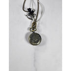 Vintage Pocket Watch Necklace Rocking Horse Charm Long Chain