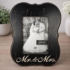 Mr and Mrs Picture Frame Black Distressed Wood 5x7 Farmhouse