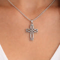 Vintage Silver Tone Celtic Cross Necklace Pendant