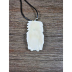 Vintage Carved Woman Horse Pendant Necklace Purple Stone