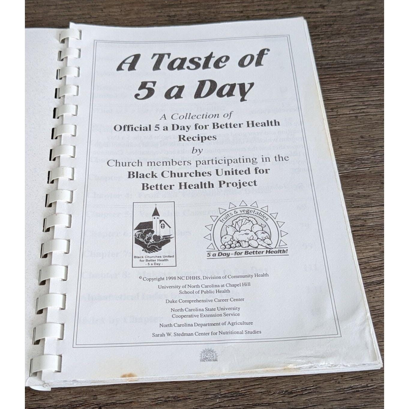 A Taste of 5 a Day Cookbook 1998  Black Churches United Health