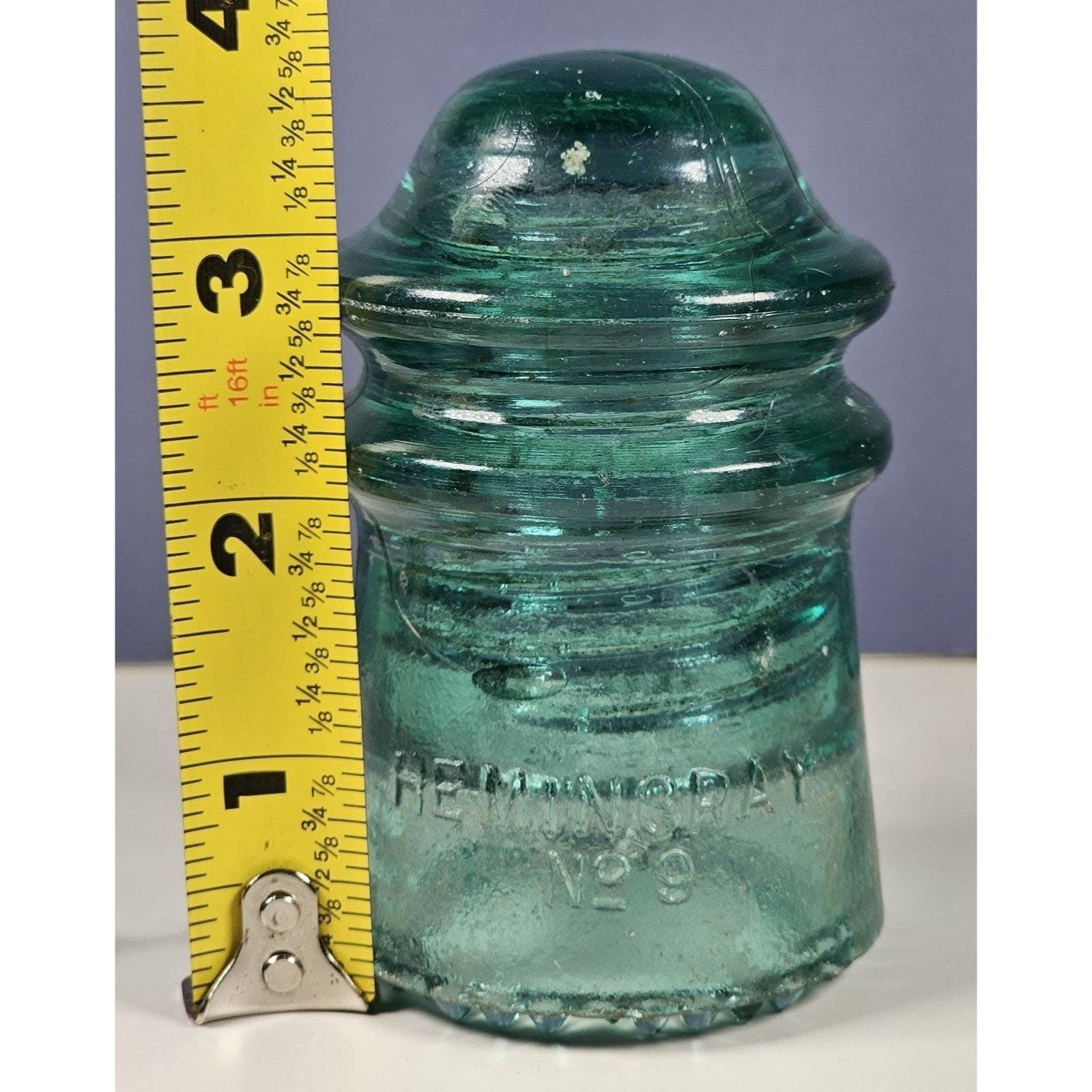 Vintage Hemingray No 9 Blue Glass Insulator May 2 1893