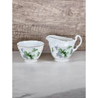 Vintage Adderley Bone China Creamer Sugar Bowl Clover Gold Trim