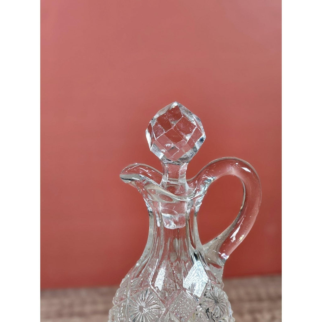 Vintage EAPG Imperial Glass Cruet Octagon Bellaire 7" – Damaged Stopper