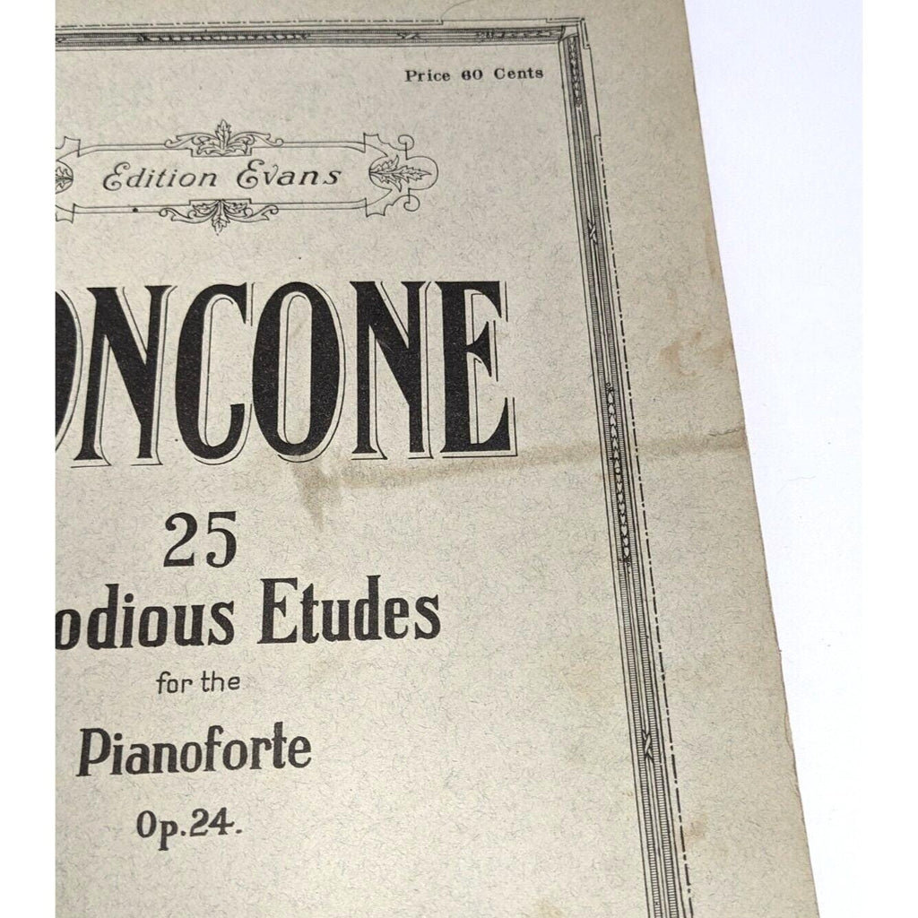 Concone 25 Melodious Etudes Op 24 Piano Book Evans Edition