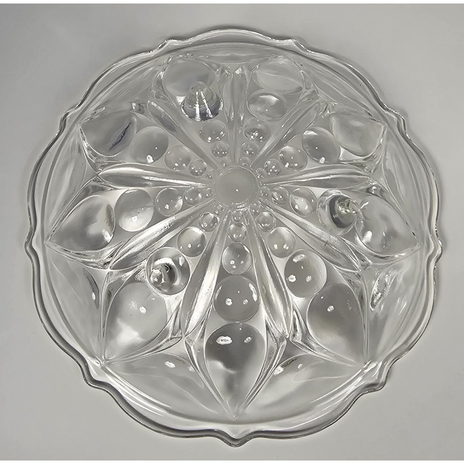 Anchor Hocking Footed Bowl Set Teardrop Dot 1960s Glass
