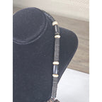 Vintage Tribal Carved Wood Spiral Necklace Statement Collar Black