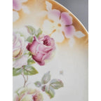 Leuchtenburg Germany Lusterware Tray Pink Roses Gold Trim 9.5"