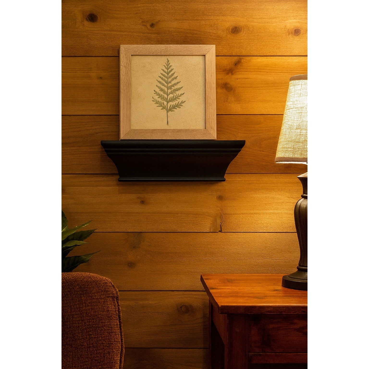 Vintage Black Wall Shelf – Decorative Floating Display Shelf 12" x 4" x 3"