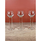 Vintage Crystal Liqueur Shot Glasses Set of 3 Pillar Stem Barware