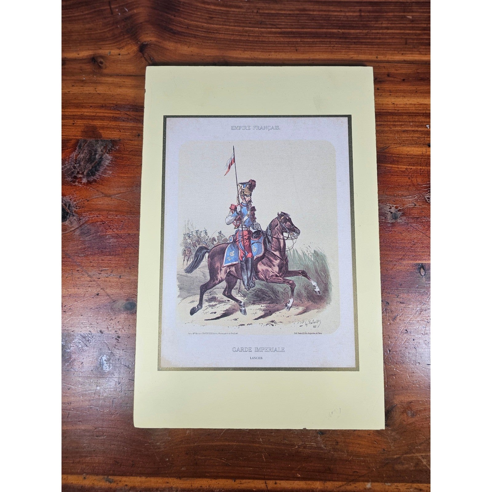 Vintage French Empire Lancer Print Garde Imperiale Wall Art 11.5 x 8