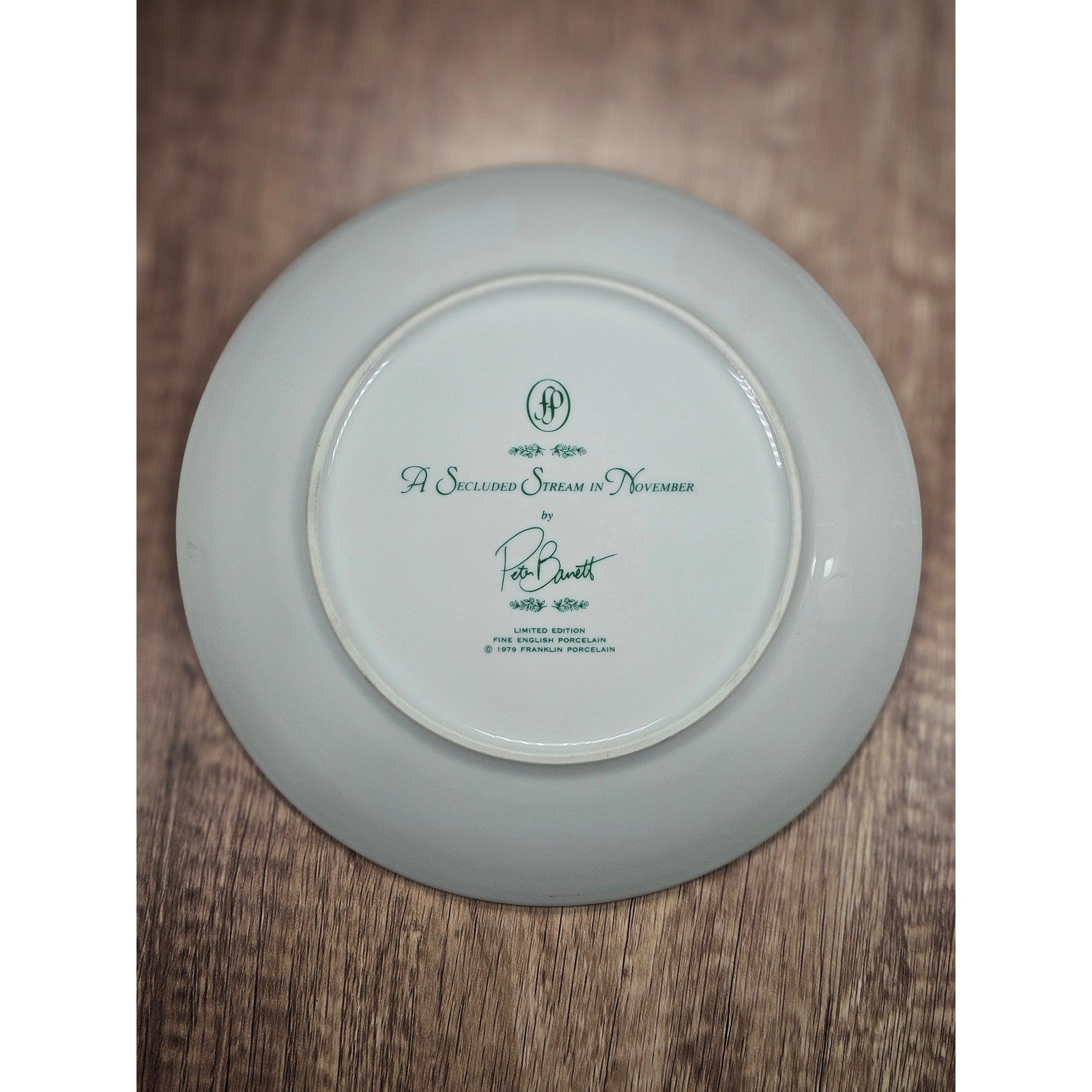 Vintage Franklin Porcelain Plate A Secluded Stream in November 1979