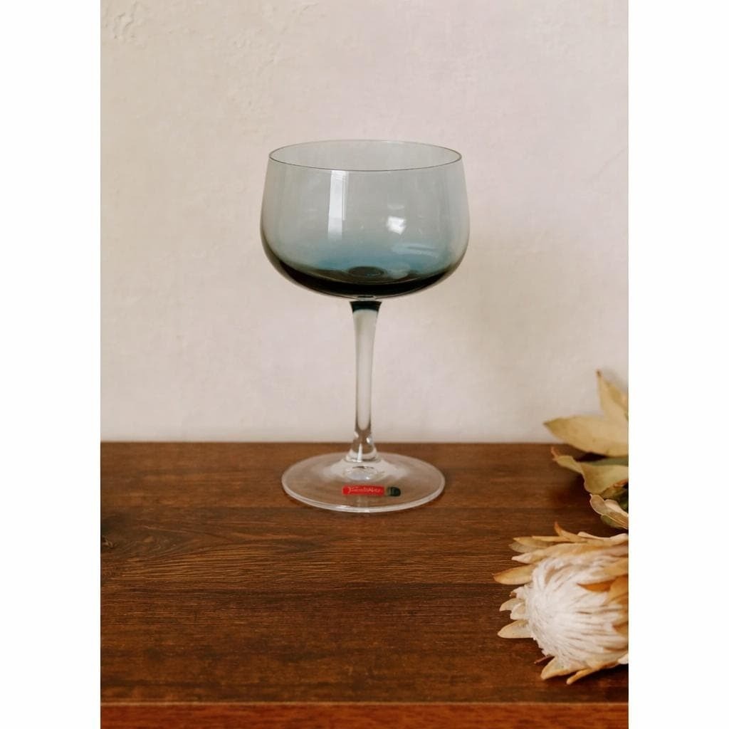 Fostoria Glamour Blue Sherbet or Champagne Glass 5 1/8 Inch Vintage