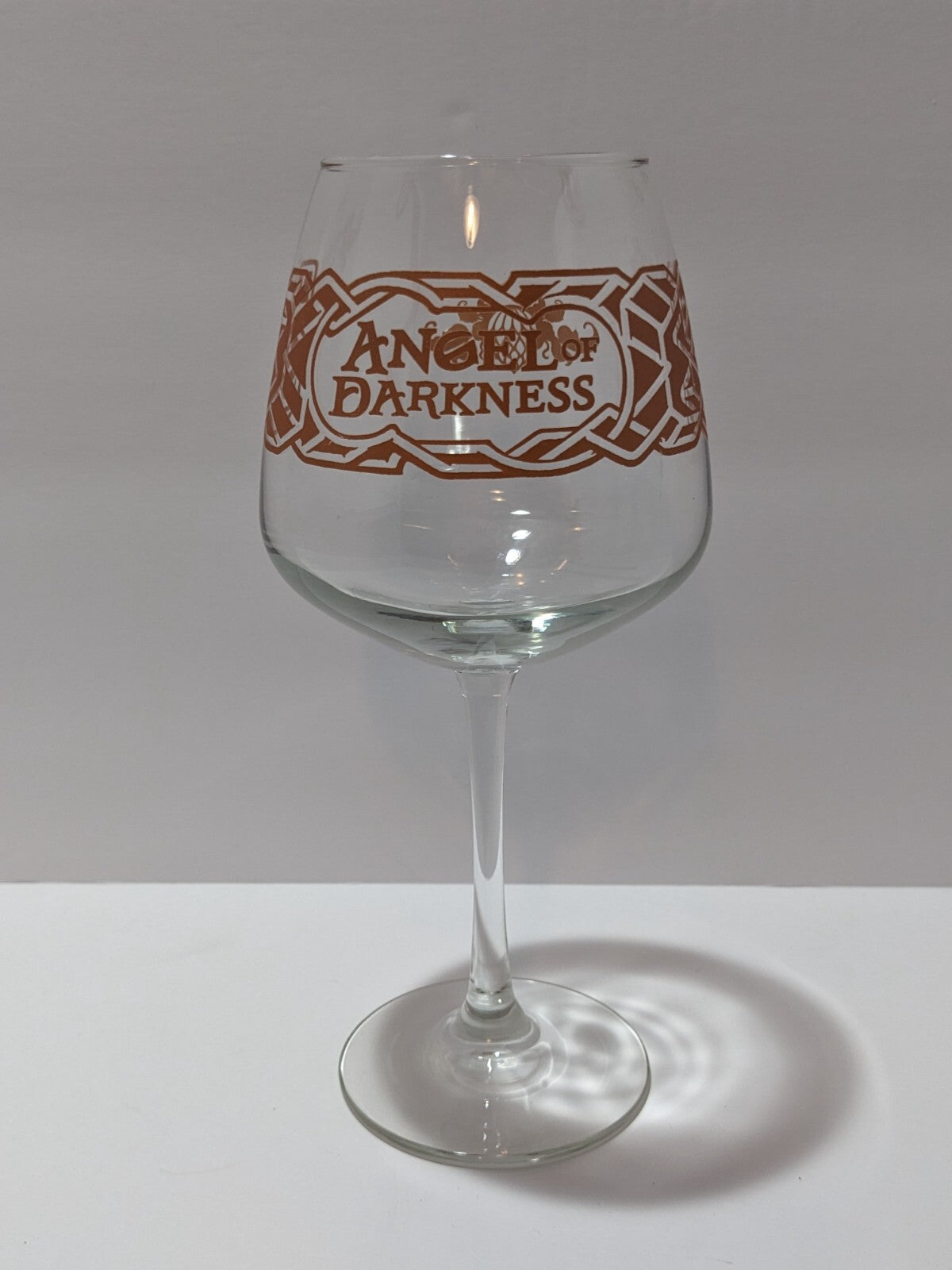 Angel Of Darkness Wine Glass With Celtic Knot Design 8" Tall Stemware For Collec