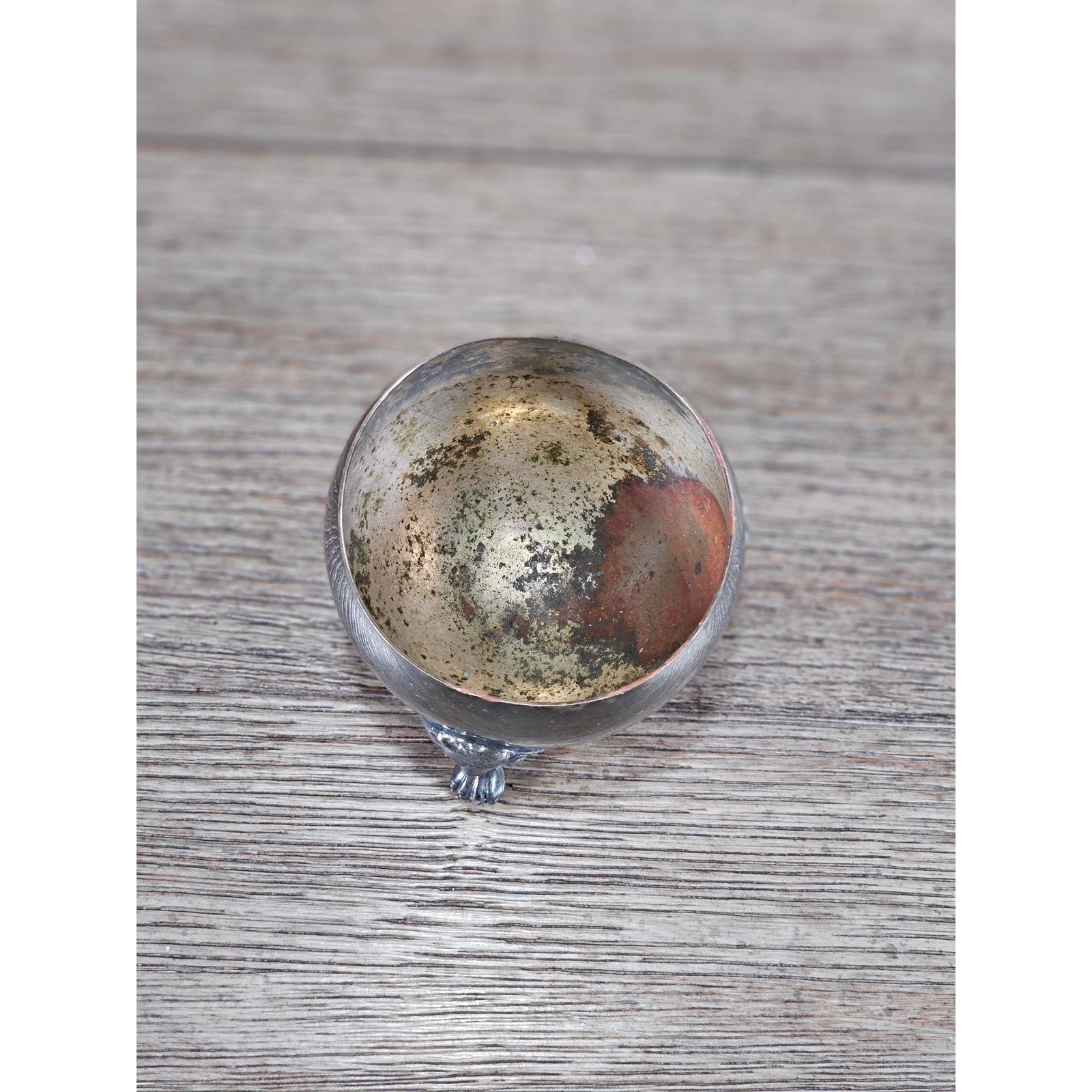 Vintage Silverplate Lion Head Footed Bowl Small Decorative Salt Cellar