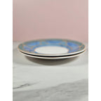 Vintage Stoneware Plates Blue Green Geometric Dessert Plates