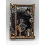 Antique Pye Co Cast Iron Rim Lock England Vintage Door Hardware