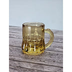 Vintage Federal Amber Mini Beer Mug Shot Glass 1970s Gold Glass