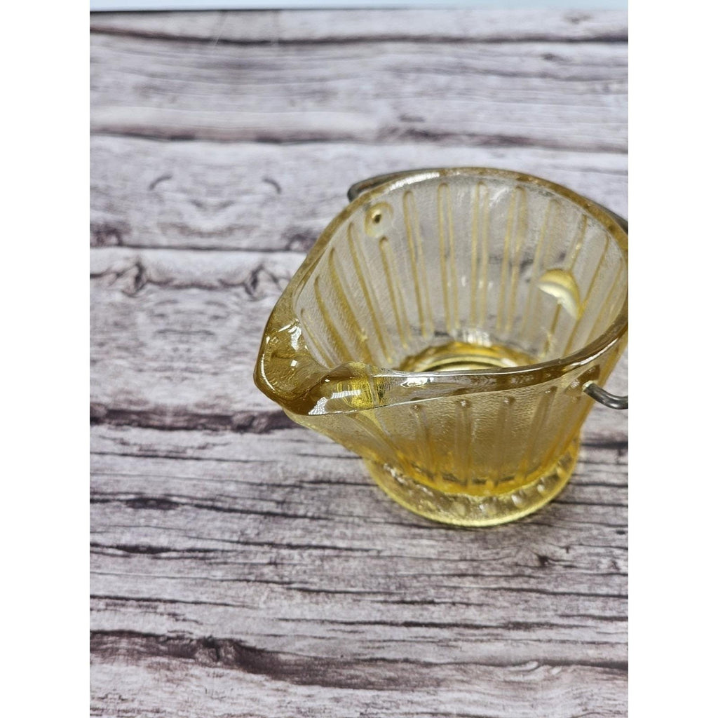 Vintage Hazel Atlas Mini Glass Coal Bucket Set of 2 Toothpick Holders